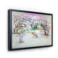 thumbnail image 3 of Designart 'Winter VIllage Life Landscape' Traditional Framed Canvas Wall Art Print, 3 of 5