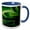 Blue/White, variant on 3drose, Northern Lights over Kuummiit, East Greenland in Danish Territory 1., 11oz Two-tone Yellow Mug