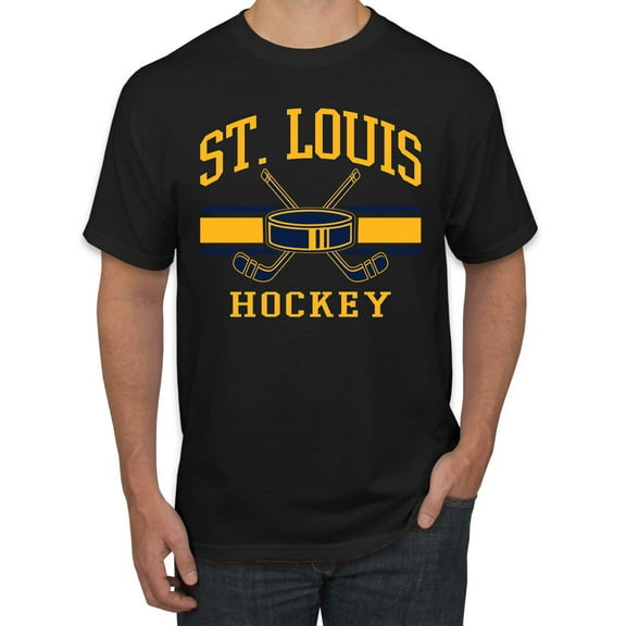 Wild Bobby City of St. Louis Hockey Fantasy Fan Sports Men's T-Shirt, Black, Small