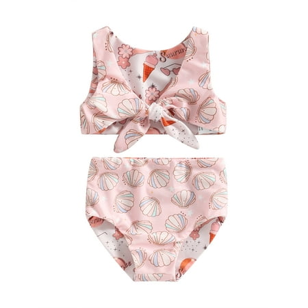 

Bagilaanoe Toddler Baby Girls Swimsuits 2 Piece Bikinis Set Floral Print Sleeveless Tank Tops + Shorts 6M 12M 18M 24M 3T 4T Kids Swimwear Bathing Suit Beachwear