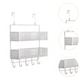 thumbnail image 6 of TISHITA Over The Door Hook Organizer, Towel Rack, Coat Hooks for Storage Over The Door, Door Hanger, Mesh Basket for Bathroom, Office, Kitchen S, 6 of 8