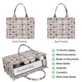 thumbnail image 2 of Large Capacity Tote Bag,Cute Pitbull Terriers Dog and Flower Handbag Fashion Luxury Tote Bag,15.7"x13"x 5.1" Inches,Laptop Compatible, 2 of 6