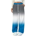 thumbnail image 2 of Uaswgudfs Women's Gradient Print Elastic High Waisted Sweatpants, Baggy Casual Lounge Pants with Pockets & Drawstring, Fashion Loose Pajama Pants for Women, 2 of 7