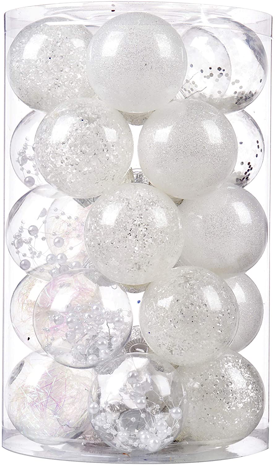 70mm/2.76” Christmas Ball Ornaments Shatterproof Clear Plastic