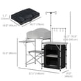 thumbnail image 3 of Outsunny Folding Camping Kitchen with Storage Organizer Windshield Silver, 3 of 10