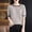 Beige, variant on BUIGTTKLOP Cotton Sweaters for Women Short Sleeve Knit Tops Hollow out Crewneck Pullover Top