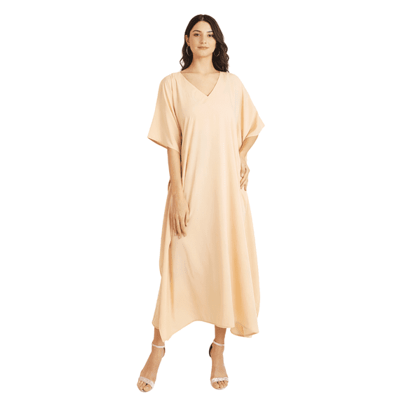 Miss Lavish London Women Kaftans Dresses, Beige 2L