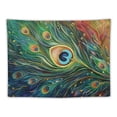 thumbnail image 5 of GOSMITH Colored peacock print Tapestry Decorative Wall Soft Wide Wall Hanging Home Decor For Bedroom Living Room Dorm Painting, 5 of 6