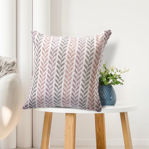 Ox Bay Aiden 18" x 18" Purple Chevron Stripes Cotton Adult Decorative Throw Pillow Cover