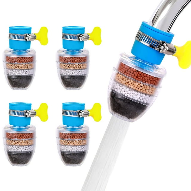 4pcs Round Carbon Faucet Filter Kitchen Filtration Activated Carbon Filter Home Faucet Purifier Home Water Faucet Filters Faucet Water Filter Purifier for Kitchen Bathroom