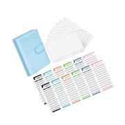 ziyahi PU Leather Notebook Binder Clear Binder Pockets Budget Envelope Blue