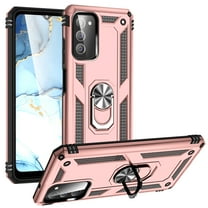 Feishell Hybrid Armor Phone Case for Samsung Galaxy A03s,Military Grade Shockproof 360 Rotatable Metal Ring Holder Kickstand Support Magnetic Car Mount Dual Layer Protective Phone Cover,Rosegold