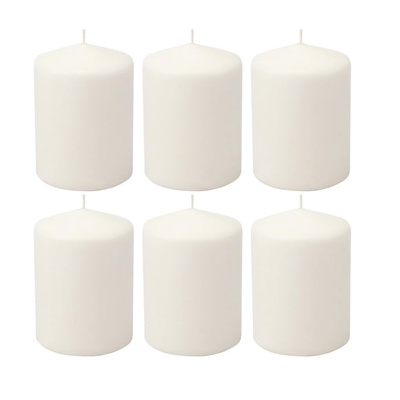 Stonebriar - Velas altas blancas sin perfume, pilares de vela de 35 horas, perfectas para decoración, bodas, emergencias, 3 x 4 pulgadas, 6 unidades