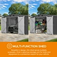 thumbnail image 3 of Sunjoy Outdoor Storage Shed 13 x 20 ft. Carport, Patio Metal Utility Large Storage Shed Garage with 2 Doors and 4 Vents, for Car, Truck, Bike, Garbage Can, Tool, Lawnmower, Dark Grey, 3 of 10