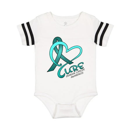 

Inktastic Cure- Ovarian Cancer Awareness teal ribbon Gift Baby Boy or Baby Girl Bodysuit