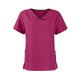 thumbnail image 5 of Fgvctg Scrubs for Women Set Clearance Plus Size Nursing Scrubs Petite V Neck Scrub Pants and Tops Medical Scrub Sets Jogger Scrubs Tall Scrubs Sets Hot Pink XL, 5 of 5