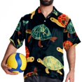 thumbnail image 4 of Turtle Seamless Men's Short Sleeve Shirts with Spread Collar Tops, Casual Printed Poplin Shirt, Button Down Short Summer Beach Shirts - Unisex, 4 of 6