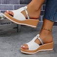 thumbnail image 6 of THDHVS Wedge Sandals for Women,Women's Fashion Casual Beach Spring and Summer Breathable Height Enhancing Thick Soled Sandals White5.5, 6 of 6