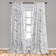 thumbnail image 5 of Ambesonne Grey Curtains, Abstract Sketchy Flowers, Pair of 28"x63", Pale Grey and White, 5 of 5