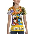 thumbnail image 4 of Cuphead Mugman Youth Unisex T-Shirt Crewneck Short Sleeve Double-Sided Print Tee Shirts Top For Boys Girls Kid Teen X-Small, 4 of 6
