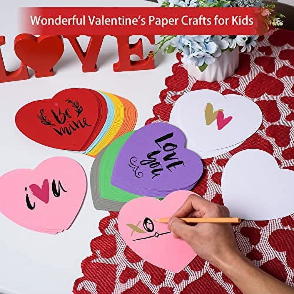 Tatuo 500 Pcs Valentine's Day Heart Cutouts Small 2'' Paper Hearts Cut Outs  Heart Shaped Paper Die Cuts for Valentine's Day Bulletin Board Decor School  Classroom Craft (Red, Pink, White,Metallic) : 