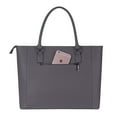 thumbnail image 6 of Mosiso Women Laptop Bag PU Lleather 15.6 inch Laptop Tote Bag Work Business Travel Shopping School Girls Ladies Briefcase Handbag with Shockproof Compartment & Zipper Pocket, Space Gray, 6 of 7