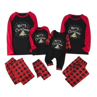 Aboser Merry Christmas Family Pajamas Matching Sets Xmas Holiday Sleepwear Set Plaid Shirt with Long Pants Lounge Outfits Pijamas De Navidad Para Familia