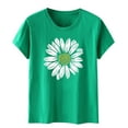 thumbnail image 5 of Women's T Shirts Short Sleeve Sunflower Plus Size Loose Blouse Girl Graphic Tees Summer Casual T-shirt Tops, 5 of 5