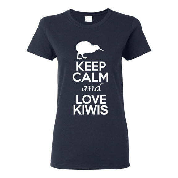 Ladies Keep Calm And Love Kiwis Bird Animal Lover DT T-Shirt Tee