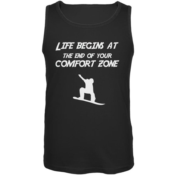 Comfort Zone Snowboarding Black Adult Tank Top