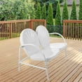 thumbnail image 2 of Northlight 47-Inch Outdoor Retro Tulip Steel Loveseat, White, 2 of 3