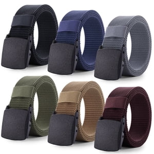 Bocaoying 6-Pack Men's Canvas Work Belts, TSA-Friendly