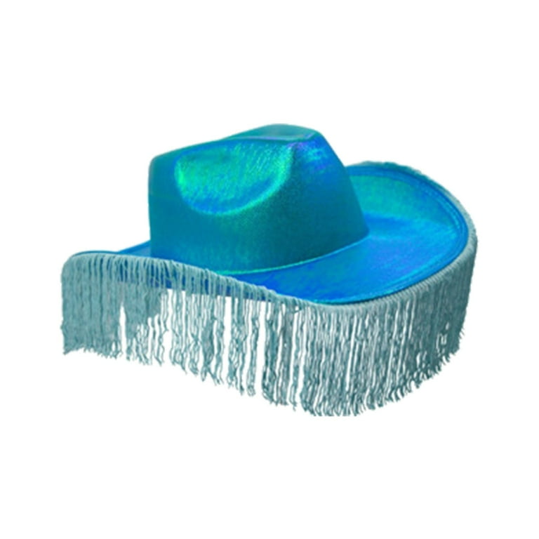 Glitter Blue Plastic Bowler Hat Glitter Blue Plastic Bowler Hat