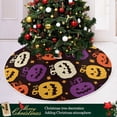 thumbnail image 6 of FMSHPON Cartoon Pumpkins Xmas Christmas Tree Skirt Stand Mat for Holiday Party Decoration Indoor Outdoor 48 inches, 6 of 6