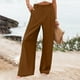 thumbnail image 2 of Pantalones anchos con cintura elástica para mujer: pantalones holgados y cómodos con bolsillos, cintura media, poliéster, para todas las estaciones, 2 of 8