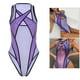 thumbnail image 4 of Mujeres ver a través de sin Patchwork Bodysuit una pieza Wear malla Hollow Swimsuit - L L BLESIY Body sin mangas, 4 of 8