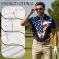 thumbnail image 5 of Aplkyhs American Flag Eagle Matching Golf Shirts for Couple Quarter Zip His and Hers Golf Shirts Matching Moisture Wicking Mens Hawaiian Shirt Lapel Design Golf Accessories for Men, 5 of 6