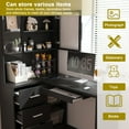 thumbnail image 5 of Computer Desk with Built in LED Lights,Corner L Shaped Office Desk with Glass Cabinet,Modern Study Table with USB Charging Ports,Gaming Computer Desk with Keyboard Tray,for Home,Office,Black, 5 of 8