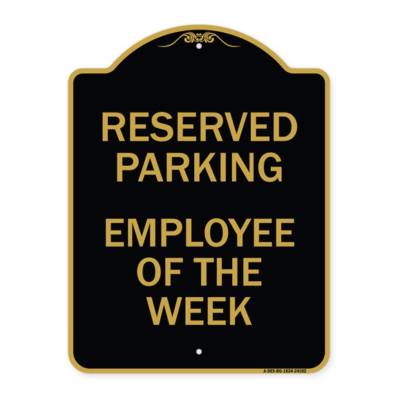SignMission A-DES-BG-1824-24102 18 x 24 in. Designer Series Sign - Employee of the Week, Black & Gold