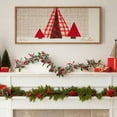 thumbnail image 5 of Christmas Garland For Mantel,Christmas Garland with Green Leaves Wired Artificial Holly Berry Garland Xmas Decorations for Indoor Outdoor Fireplace Mantle Stairs Table Winter New Year Holiday Decor, 5 of 9