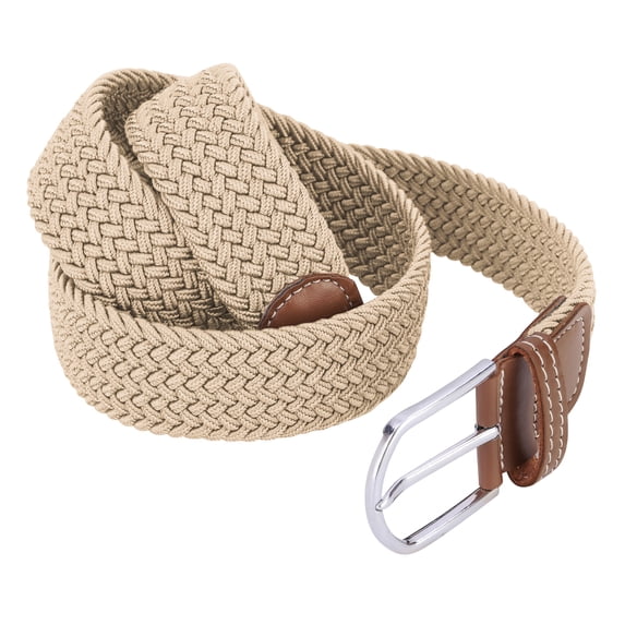 Elastic Fabric Braided Belt with 1 3/8" Width, Stretch Elastic Casual Woven Sport Golf Braided Belts
