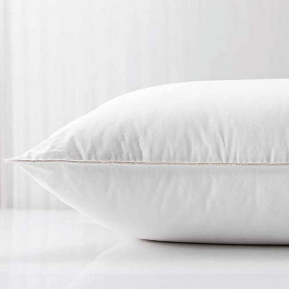 Goose Down Pillow - 500 Thread Count Egyptian Cotton, Firm, King Size, Set of 2