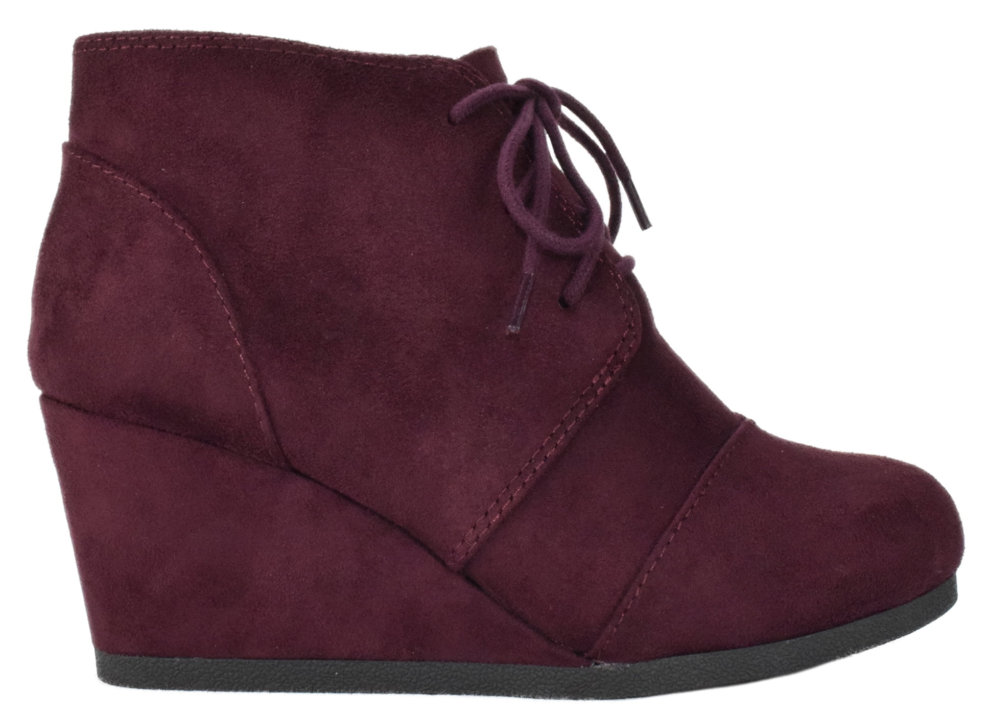 Burgundy wedge hotsell ankle boots