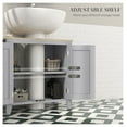 thumbnail image 5 of Bathroom Vanity Cabinet, Under Sink Organizer with U-Shape, Adjustable Shelf, Gray, 5 of 9
