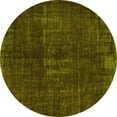 thumbnail image 1 of Ahgly Company Machine Washable Indoor Round Persian Yellow Bohemian Area Rugs, 4' Round, 1 of 4