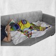 thumbnail image 6 of Popstar Party Soft Flannel Fleece Throw Blanket, Abstract Design in Rainbow Colors Art in Shape of Starfish Performer Woman, Cozy Plush for Indoor and Outdoor Use, 70" x 90", Multicolor, by Ambesonne, 6 of 6