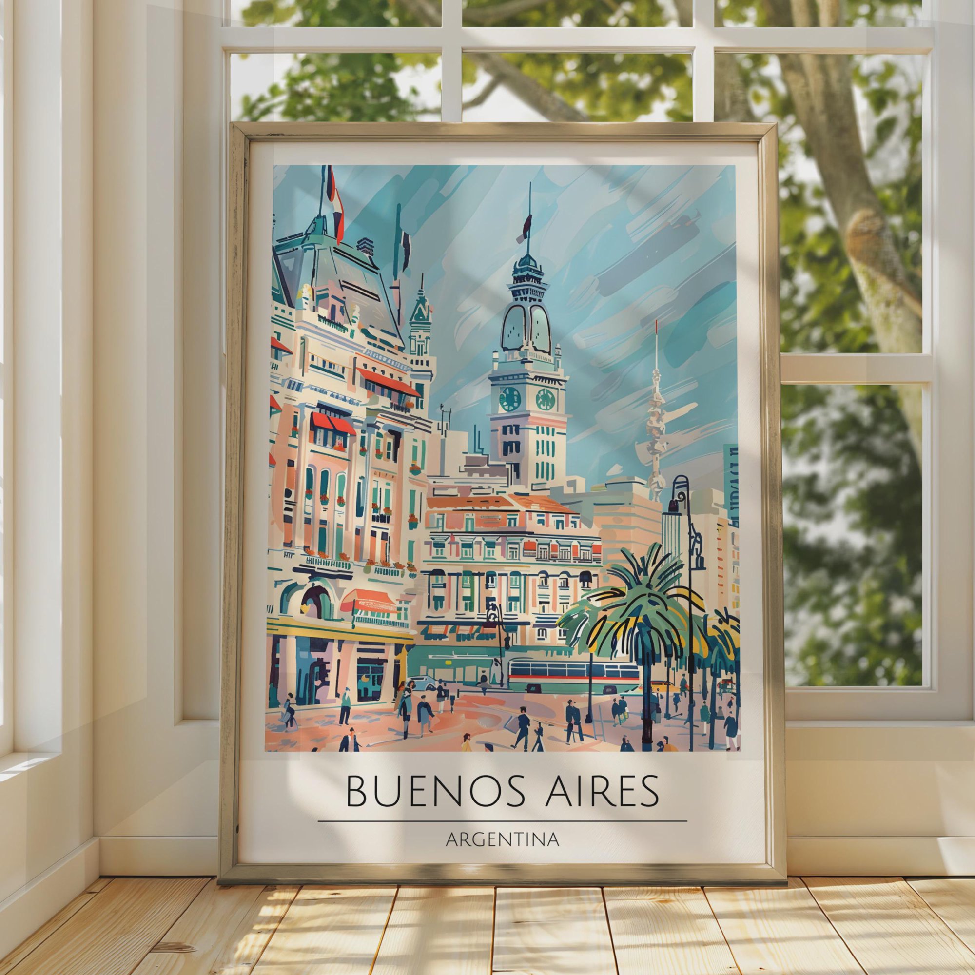 Buenos Aires Poster , Argentina Travel Print , Sketch City Wall Art , South America , Poster Print Only