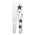 thumbnail image 5 of GA WEIHUA Saving,Women's High Waisted Drawstring Waist Sweatpants Star Print Wide Leg Hiking Joggers Casual Sweatpant with Pockets(White,Medium), 5 of 5