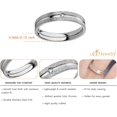 thumbnail image 4 of 555Jewelry Grooved Stainless Steel CZ Rings for Women, Glittering Sandblast Texture Female Wedding Bands, CZ Rings for Women, CZ Engagement Rings for Women & Men, Silver, Size 6, 4 of 5