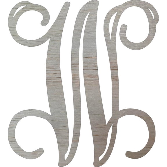 Wooden Monogram Letter 22'' Letter W, Unfinished Craft Paintable